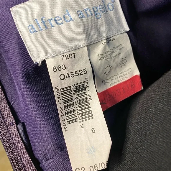 Alfred Angelo Deep Purple Strapless Gown Size 6 - Picture 4 of 4